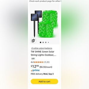 Green Solar String Lights 2 Pk MSRP $12.99